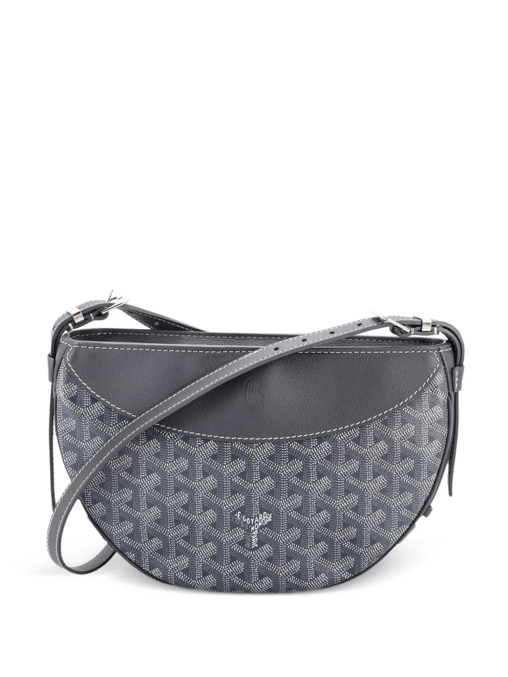 Goyard Pre-Owned Hirondelle Coated Canvas and Leather shoulder bag - Grigio