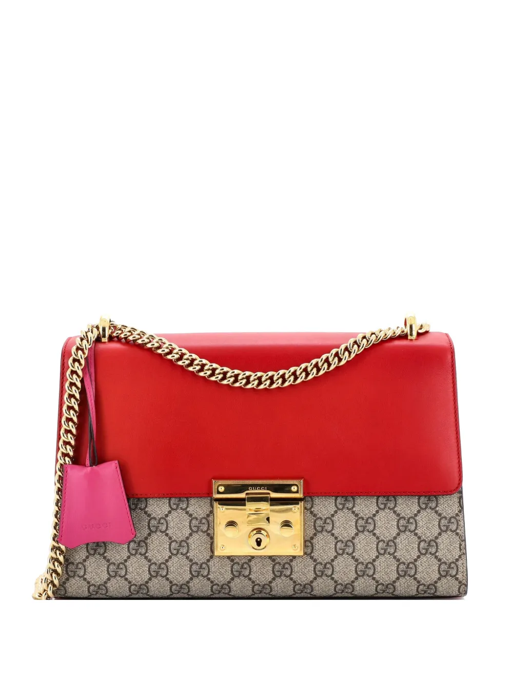 Gucci Pre-Owned Padlock GG Coated Canvas and Leather Medium shoulder bag - Multicolore