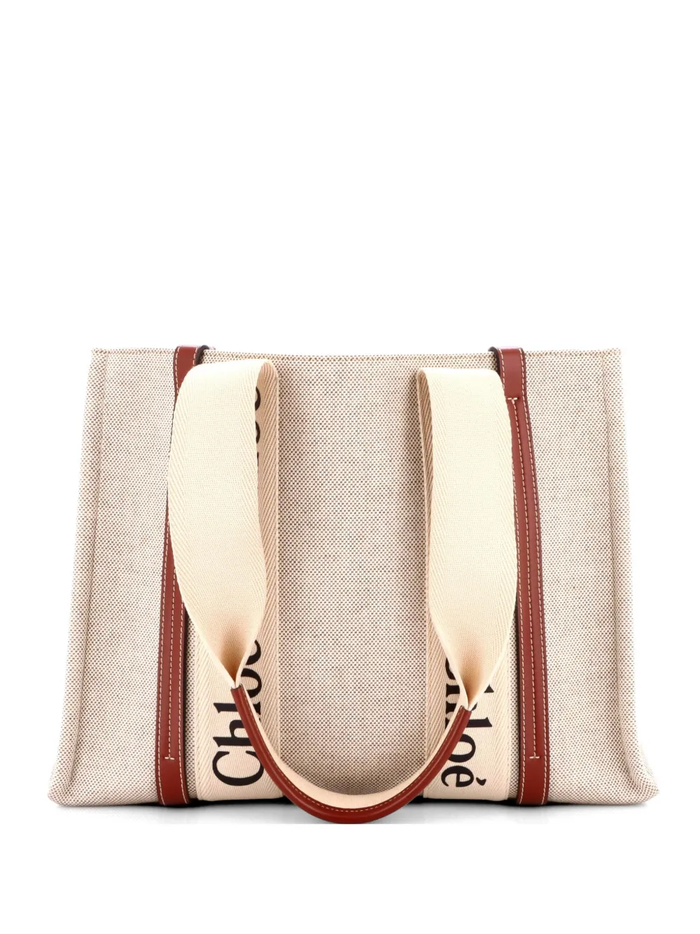 Chloé Pre-Owned Woody Canvas with Leather Medium tote bag - Toni neutri
