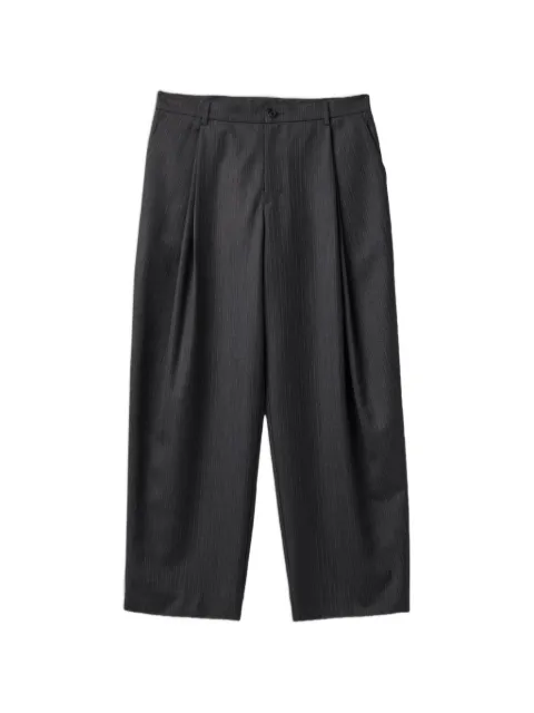 COOR stripe-print pleated trousers
