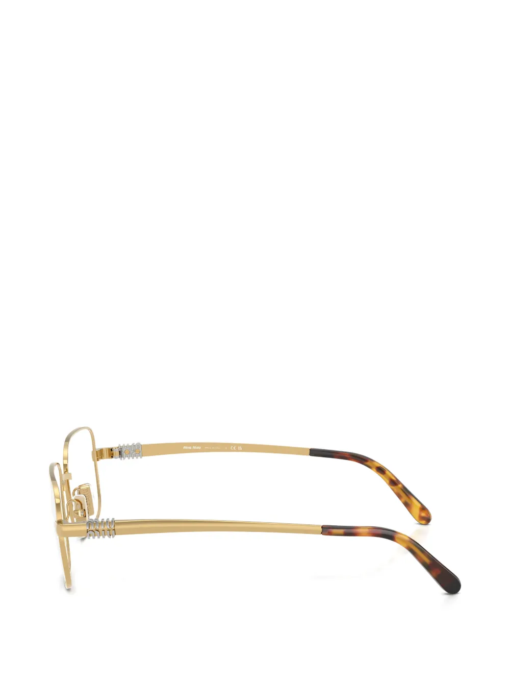 Miu Eyewear Bril met rechthoekig montuur Goud