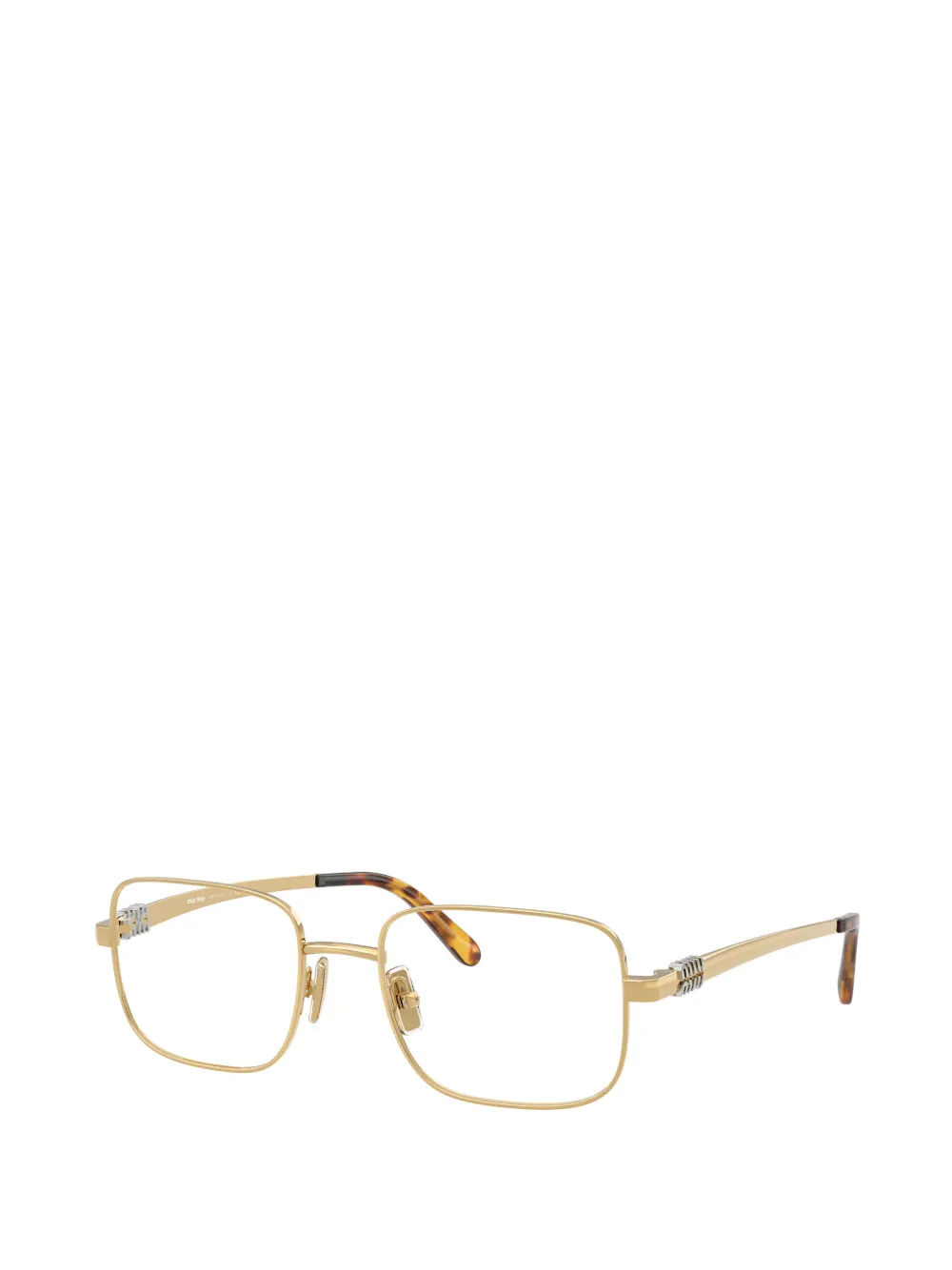 Miu Eyewear Bril met rechthoekig montuur Goud