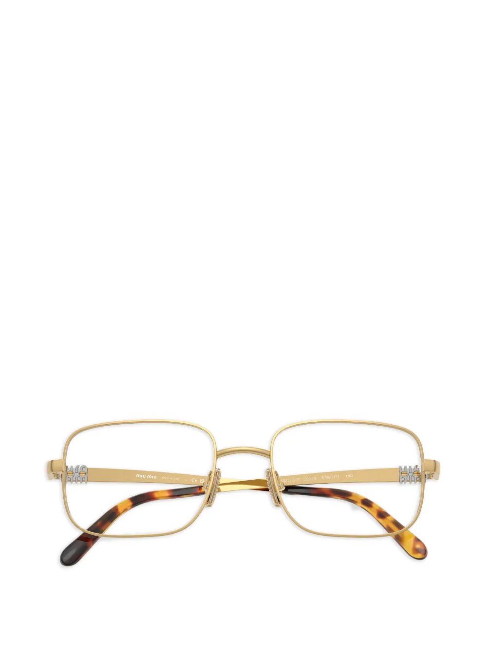 Miu Eyewear Bril met rechthoekig montuur Goud