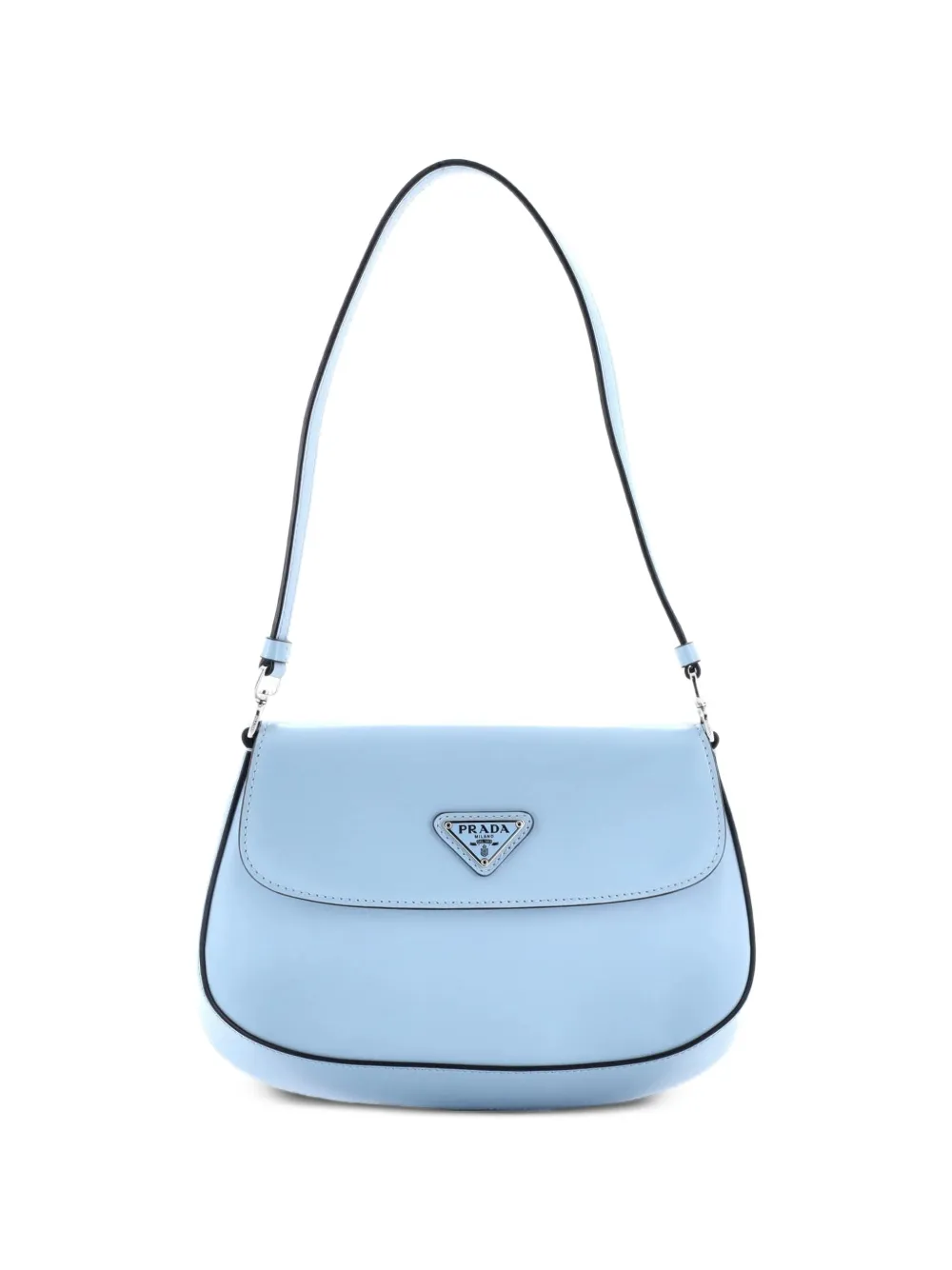 Prada Pre-Owned Cleo Flap Shoulder Bag Spazzolato Leather Small hobo bag - Blu