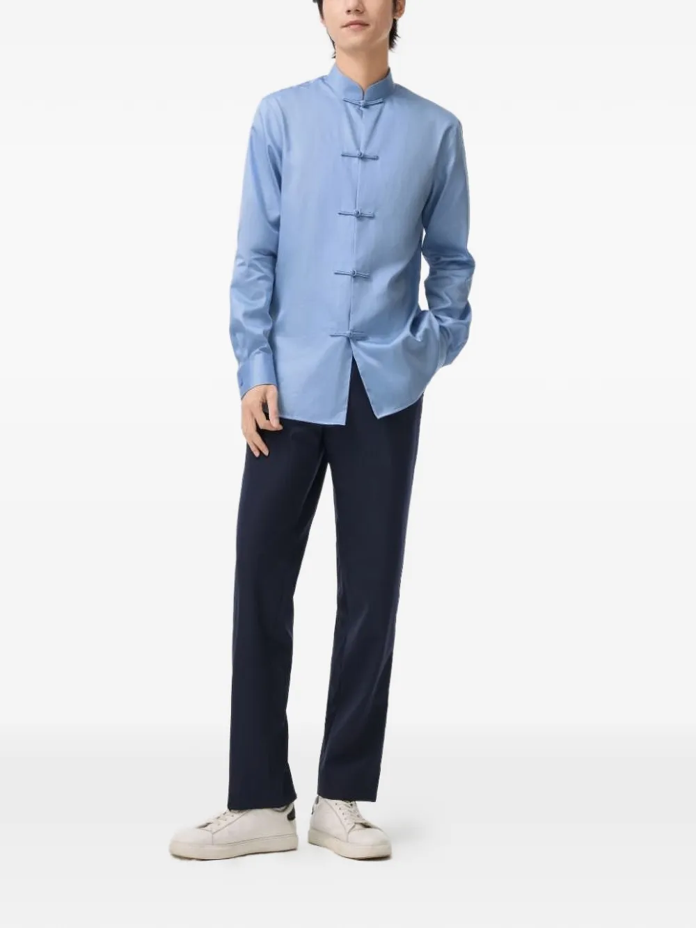  Shanghai Tang Knot-button Shirt - Blue 