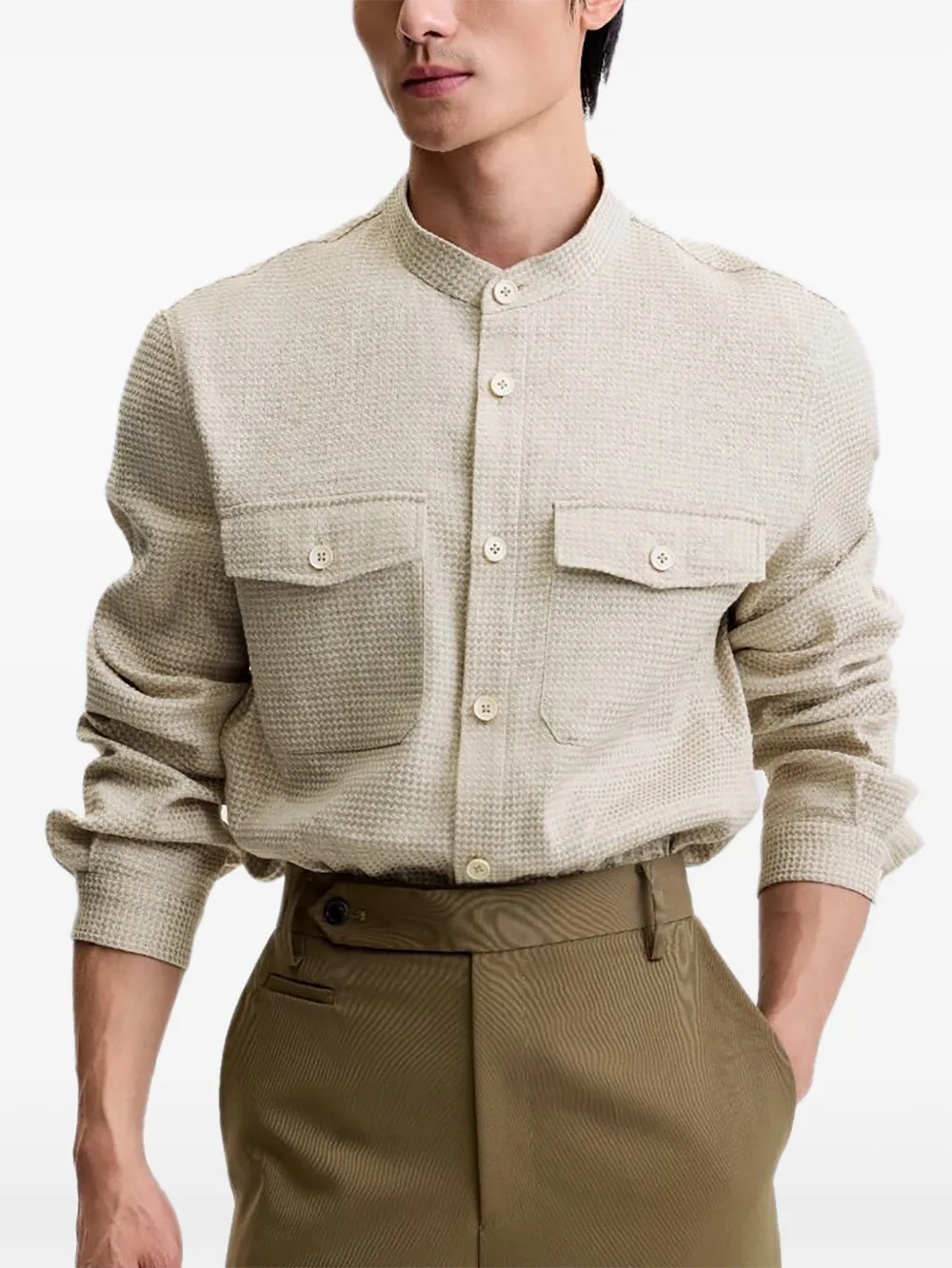  Shanghai Tang Flap-pocket Shirt - Neutrals 