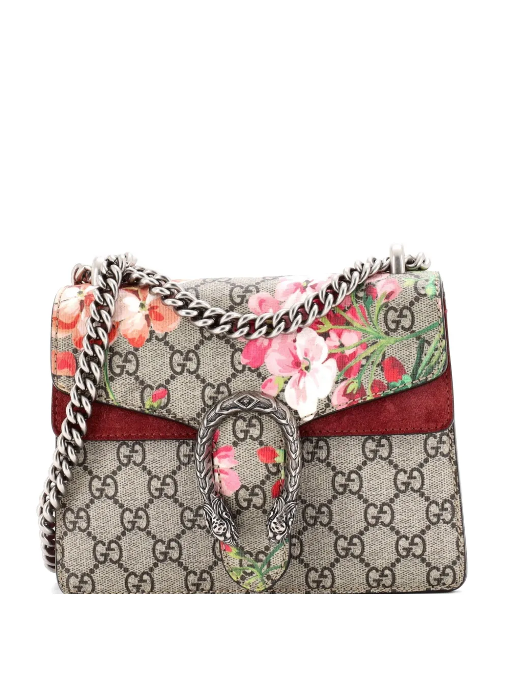 Gucci Pre-Owned Dionysus Bag Blooms Print GG Coated Canvas Mini shoulder bag - Marrone