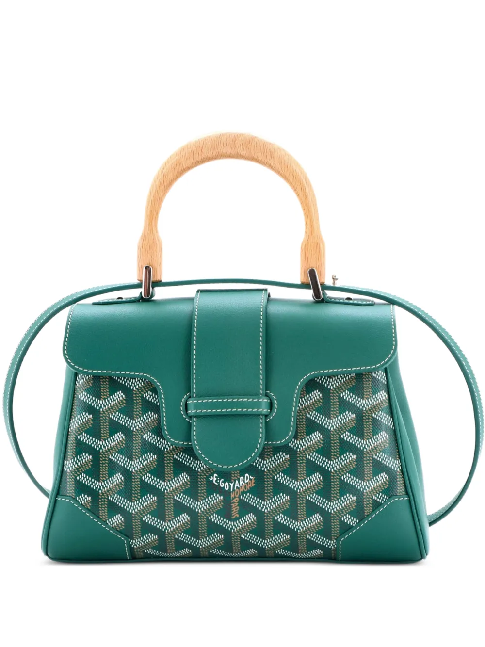 Goyard Pre-Owned Saigon Top Handle Bag Coated Canvas with Leather Mini shoulder bag - Verde