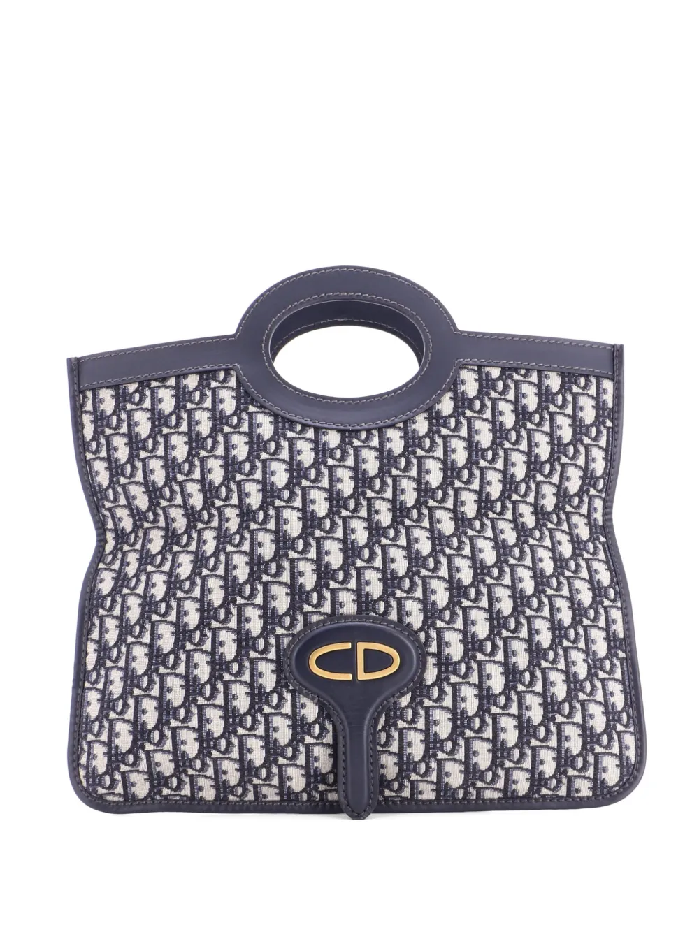 Christian Dior Pre-Owned Fold Over Oblique Canvas clutch bag - Blau