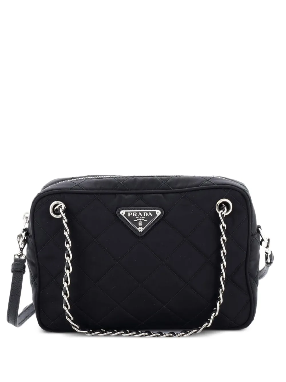 Prada Pre-Owned Camera Bag Quilted Tessuto Small shoulder bag - Nero