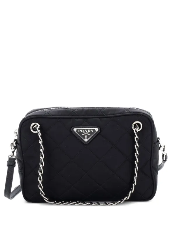 Prada Pre-Owned Camera Bag Quilted Tessuto Small Shoulder Bag