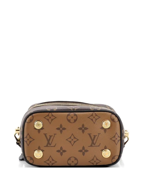 【マクラ】Louis Vuitton ボディバッグ ブラウン キャンバス Louis Vuitton Pre-Owned Vanity Handbag Reverse Monogram Canvas PM