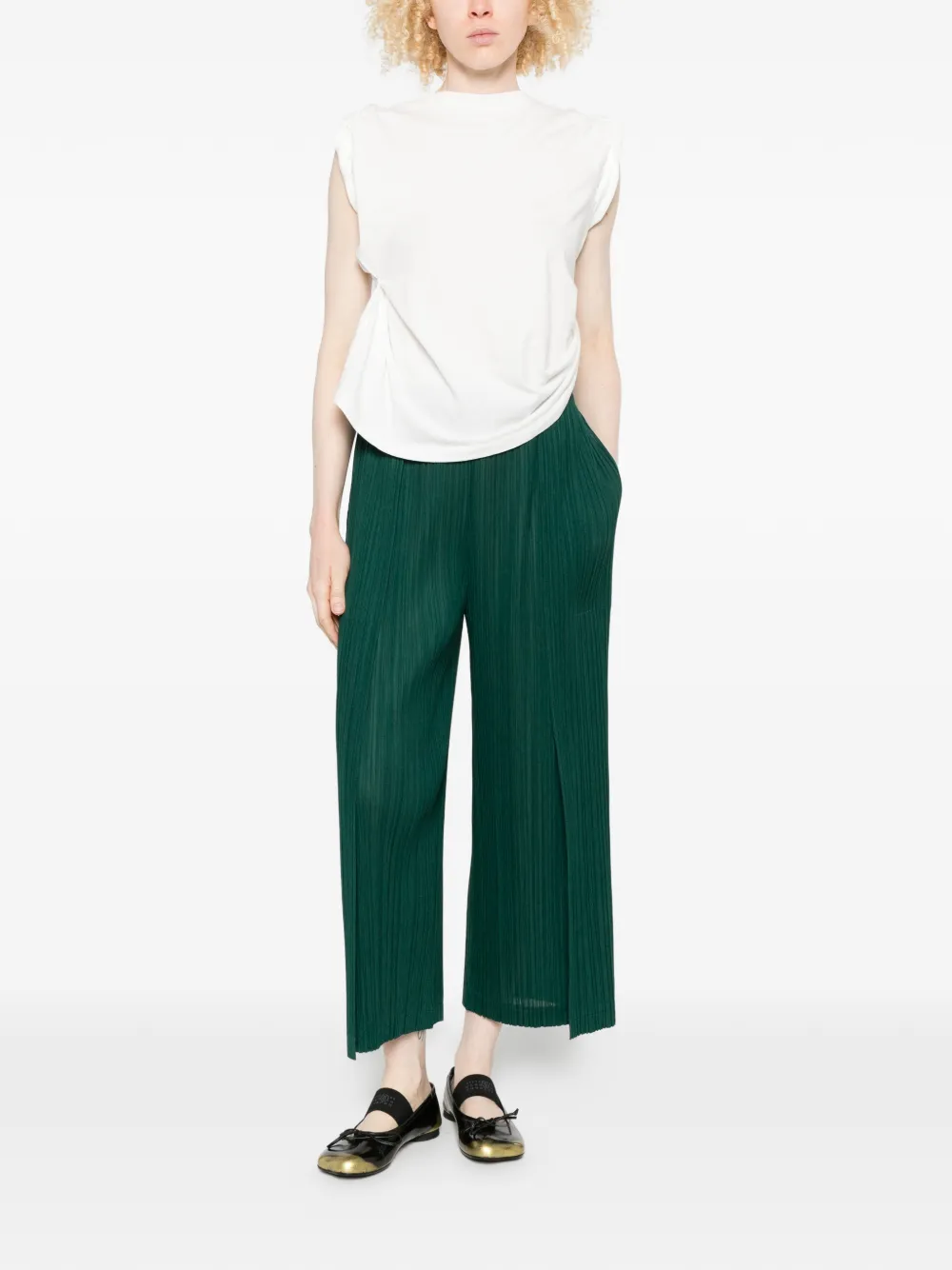 Pleats Please Issey Miyake Plooibroek Groen