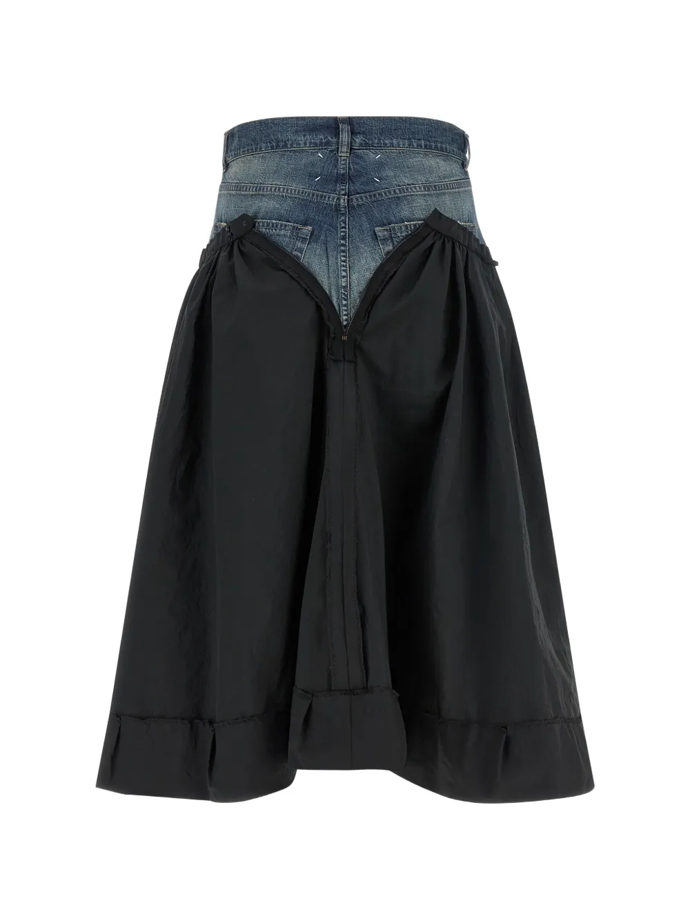 Maison Margiela Denim midi-rok met vlakken Zwart