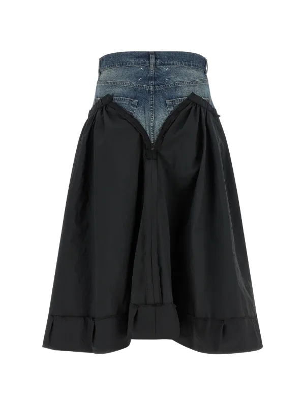Maison Margiela デニムインサート スカート | ブラック | FARFETCH JP