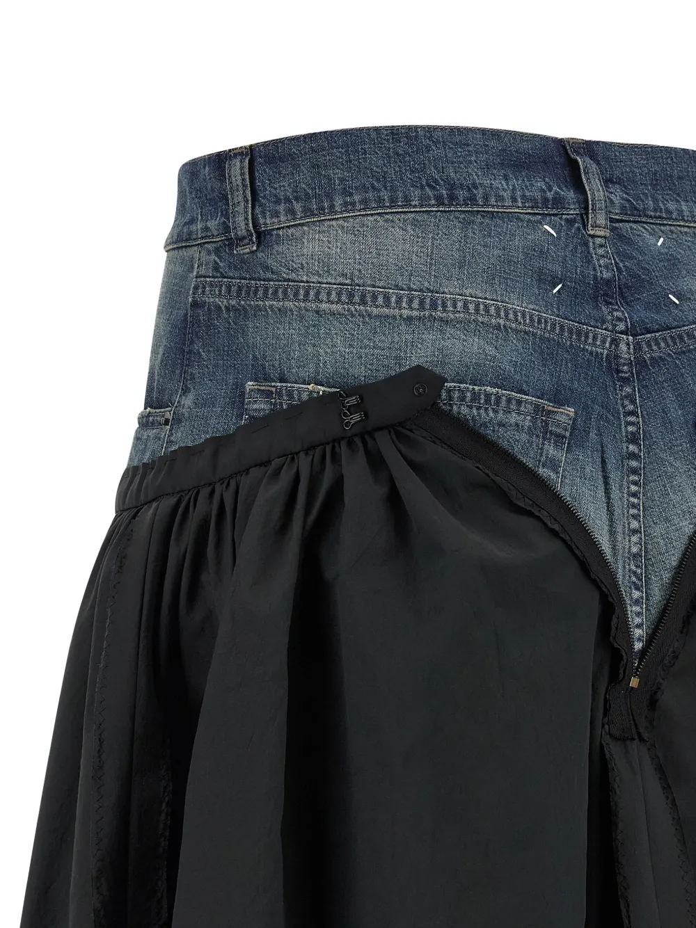 Maison Margiela Denim midi-rok met vlakken Zwart