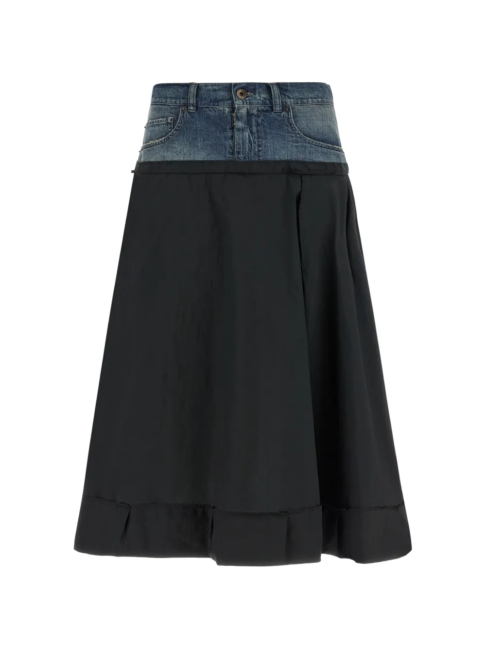 Maison Margiela denim insert midi skirt - Nero
