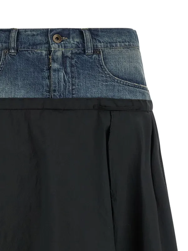Maison Margiela デニムインサート スカート | ブラック | FARFETCH JP