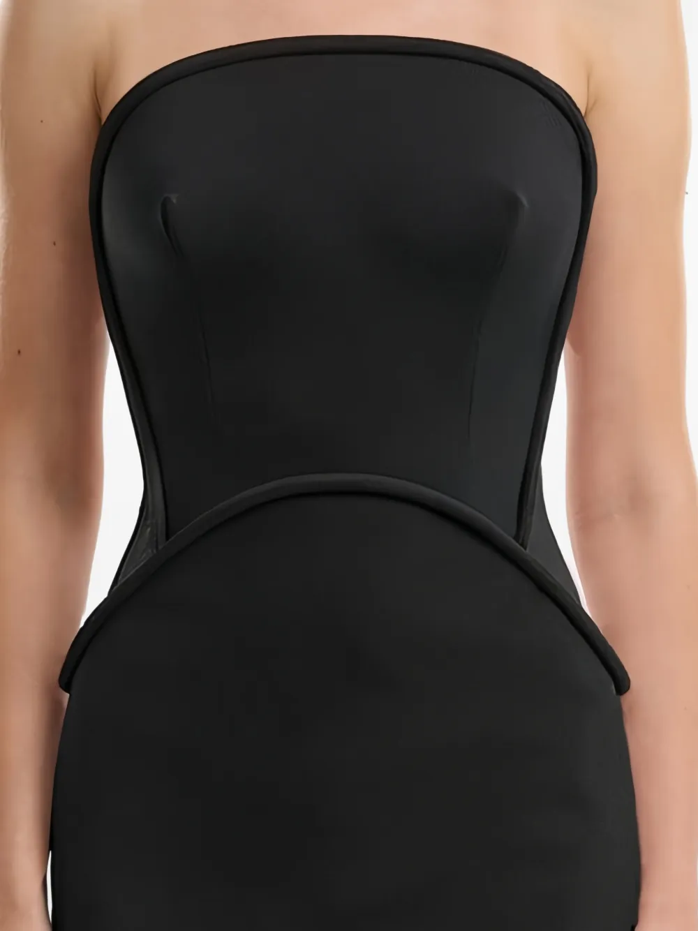 Gemy Maalouf Strapless jurk met doorzichtig korset Zwart