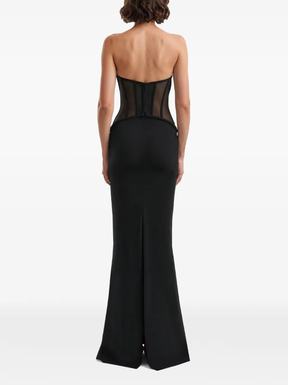 Gemy Maalouf Strapless jurk met doorzichtig korset Zwart