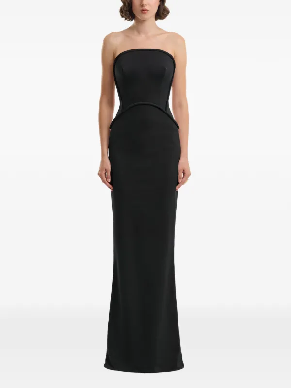 Gemy Maalouf Strapless sheer-corset Dress | Black