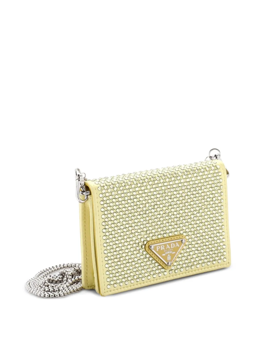 Prada Pre-Owned フラップ カードケース ウィズチェーン サテン