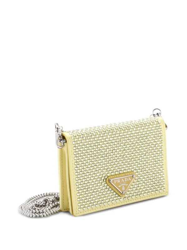 Prada Pre-Owned フラップ カードケース ウィズチェーン サテン