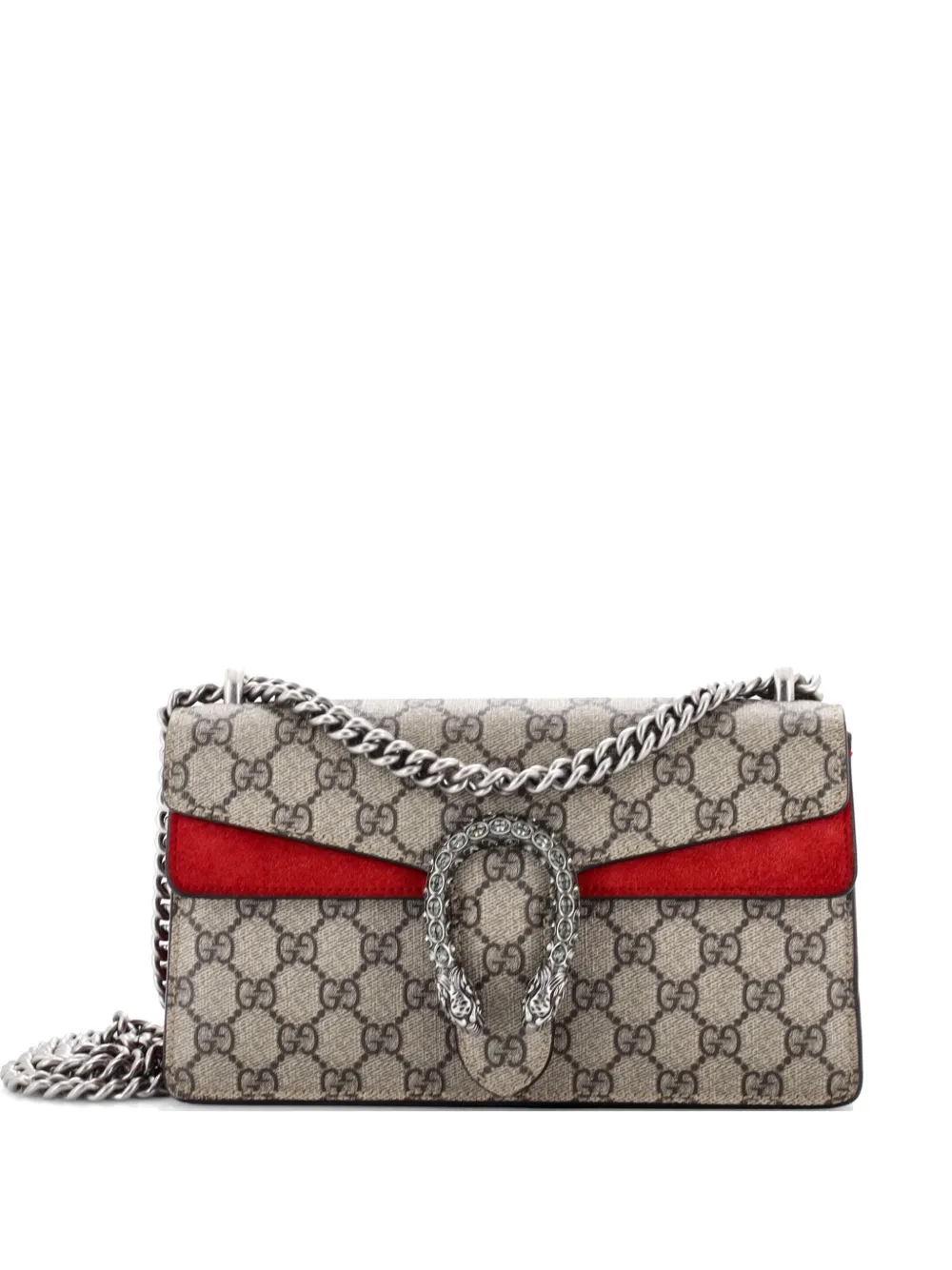 Gucci Pre-Owned Dionysus Bag GG Coated Canvas with Crystal Embellished Metal Small shoulder bag - Marrone