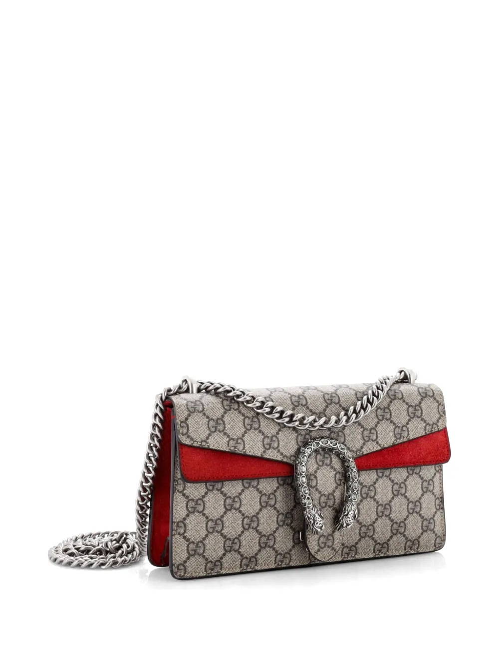  Gucci Pre-owned Dionysus Bag Gg Coated Canvas With Crystal Embellished Metal Small Shoulder Bag - Brown 