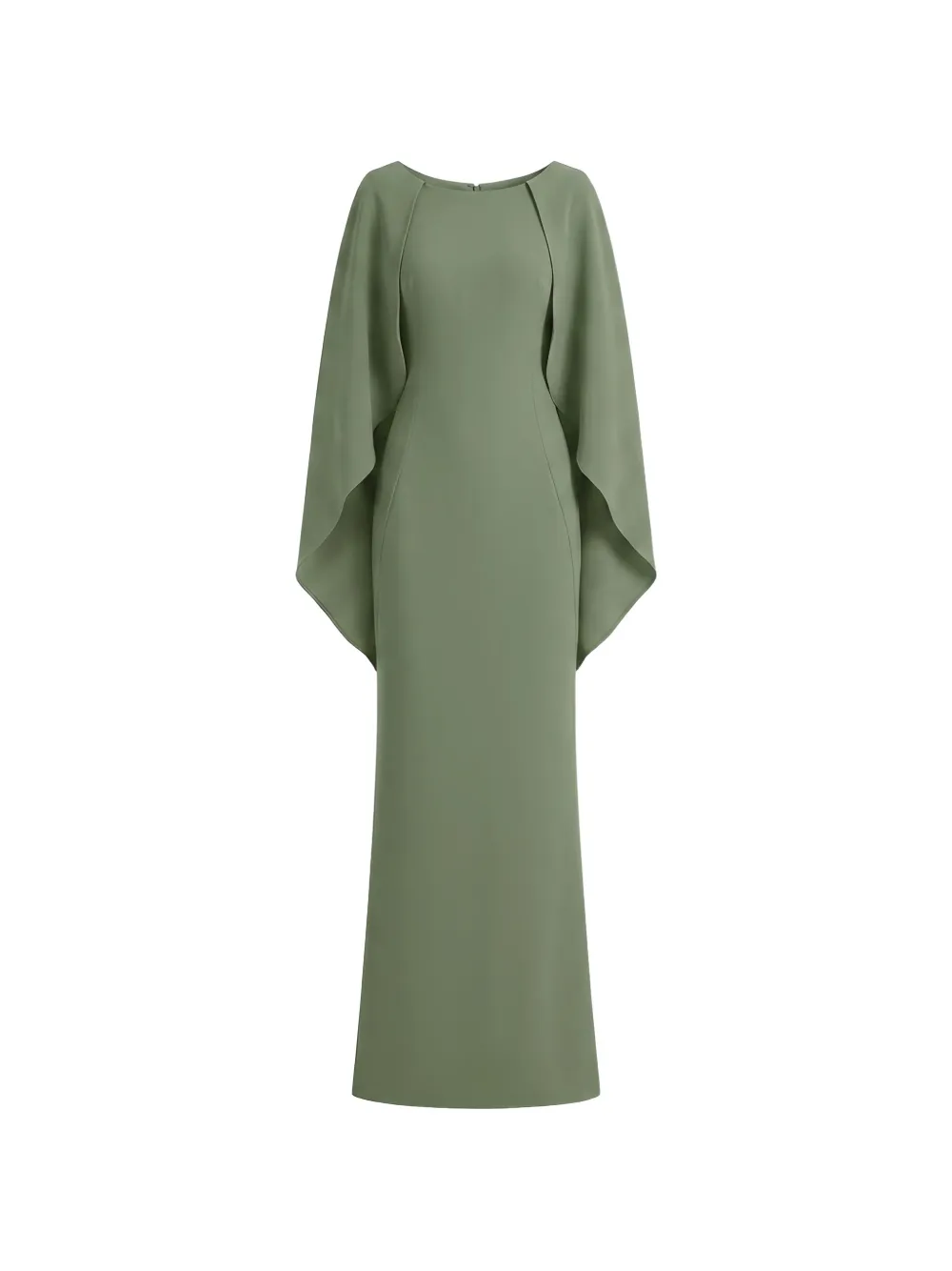 Gemy Maalouf cape-sleeve draped-back dress - Verde