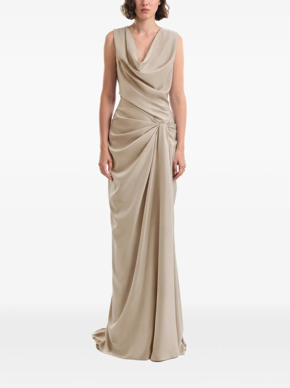 Gemy Maalouf Gedrapeerde mini-jurk Beige