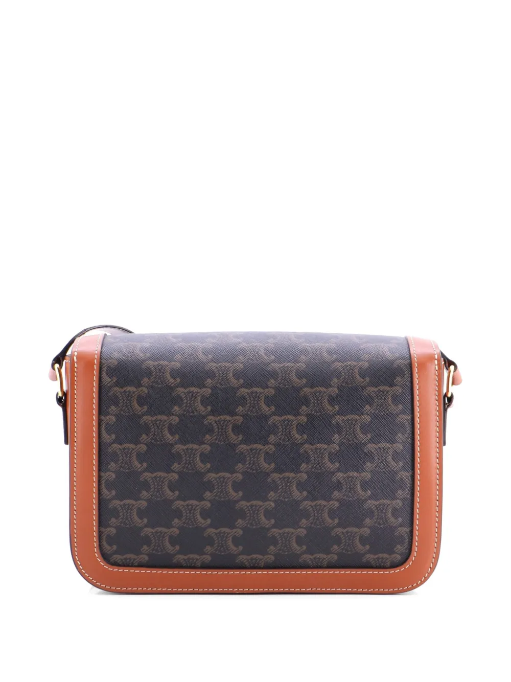  Celine Pre-owned Triomphe Triomphe Coated Canvas Medium Shoulder Bag - Brown 