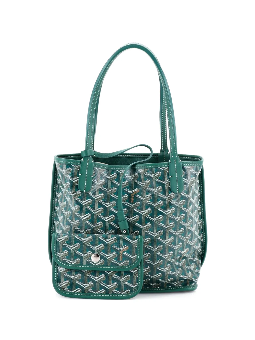 Goyard Pre-Owned Anjou Reversible Tote Coated Canvas Mini satchel - Verde