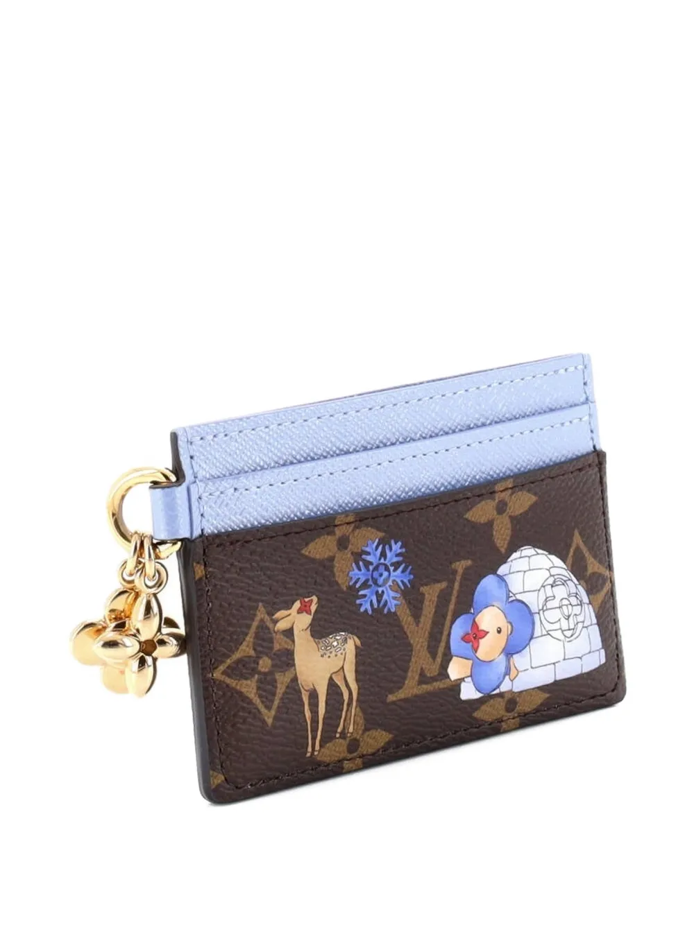  Louis Vuitton Pre-owned Lv Charms Limited Edition Christmas Animation Monogram Canvas Card Holder - Brown 