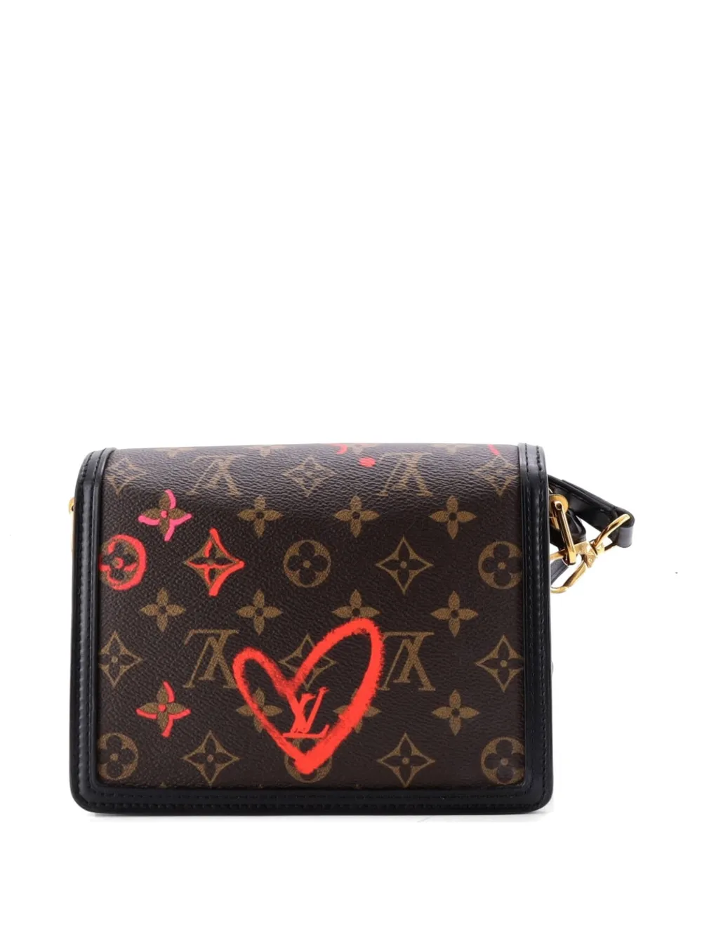 Louis Vuitton Pre-owned Dauphine Shoulder Bag Limited Edition Fall in Love Monogram Canvas Mini Crossbody Bag in Black, view