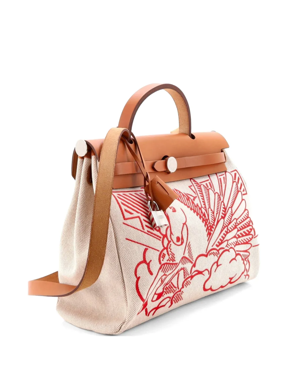  Hermès Pre-owned Herbag Zip Pegase Pop Toile And Leather 31 Shoulder Bag - Brown 