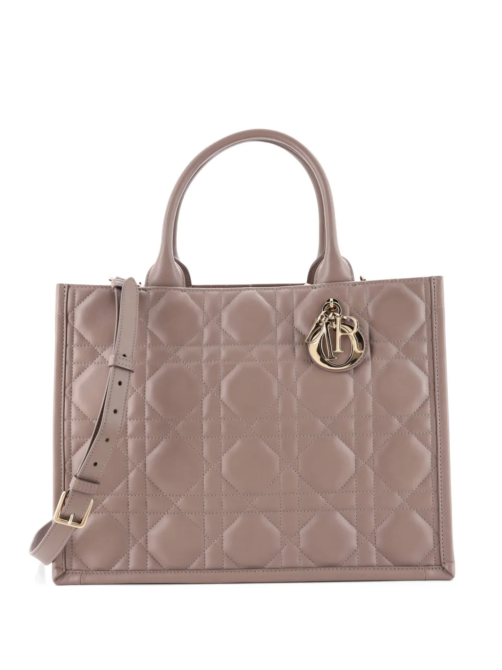 Christian Dior Pre-Owned Book with Strap Cannage Quilt Lambskin Medium tote bag - Nude