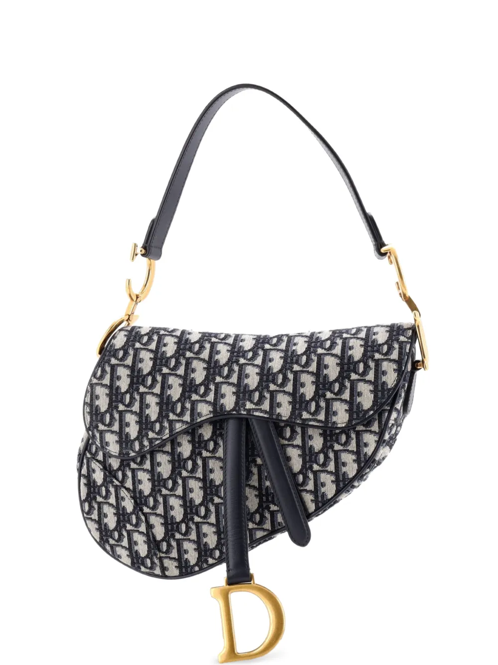 Christian Dior Pre-Owned Saddle Handbag Oblique Canvas Medium shoulder bag - Blau