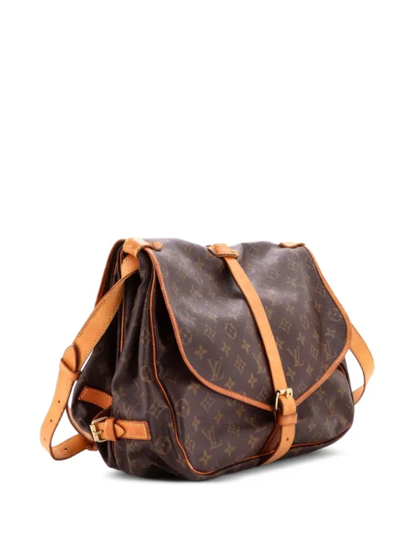 ルイヴィトン　モノグラム　ソミュール35　ショルダーバッグ　ブラウン　茶色 Louis Vuitton Pre-Owned ソミュール モノグラムキャンバス 35