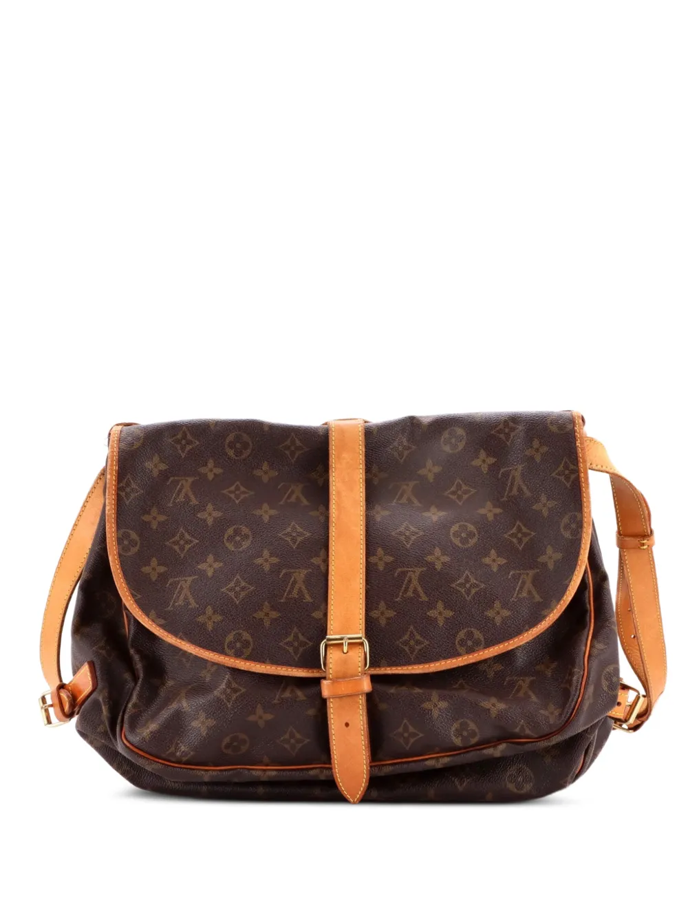 Louis Vuitton Pre-Owned Saumur Handbag Monogram Canvas 35 crossbody bag - Marrone