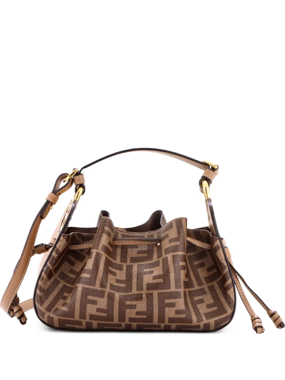 Fendi Pre-Owned Pomodorino Zucca Coated Canvas Mini bucket bag - Marrone