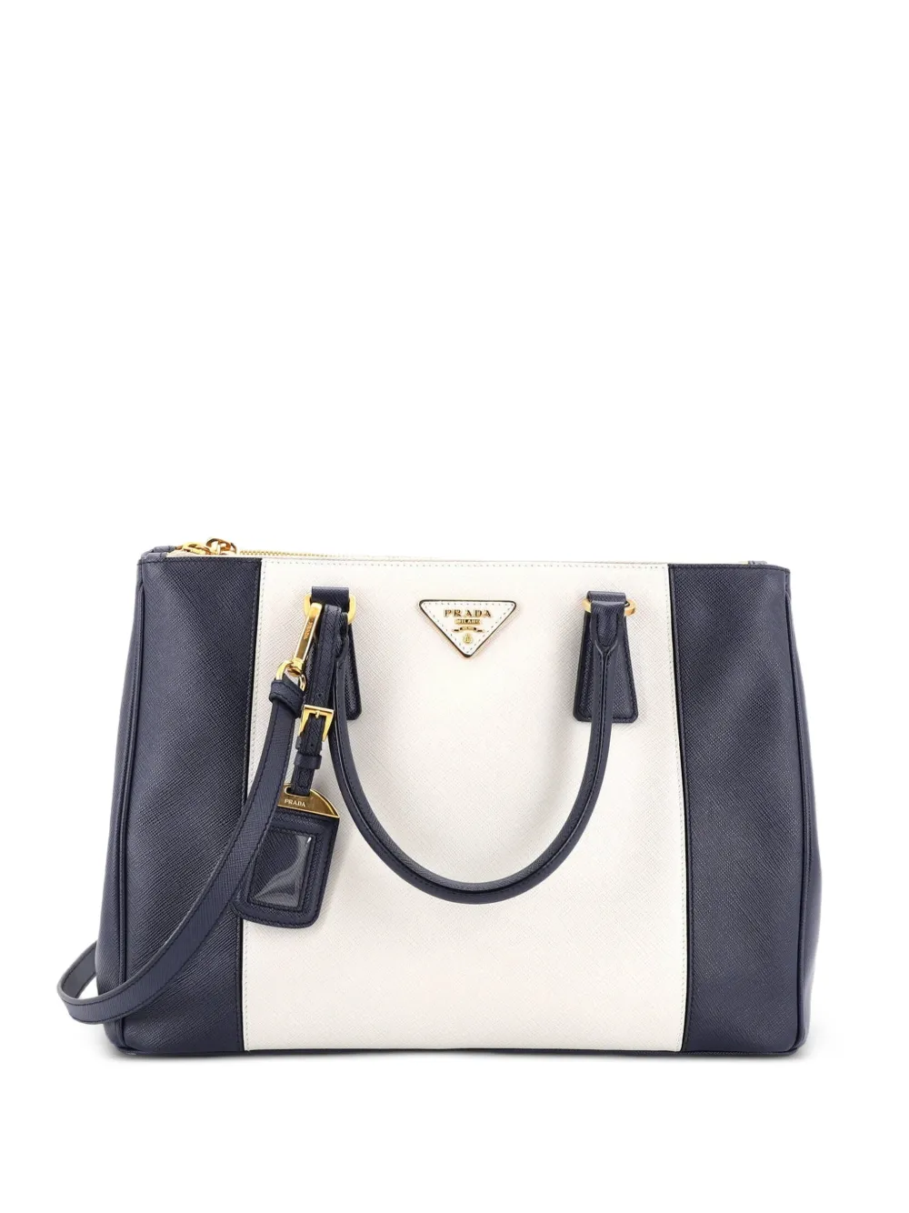 Prada Pre-Owned Bicolor Double Zip Lux Saffiano Leather Medium tote bag - Multicolore