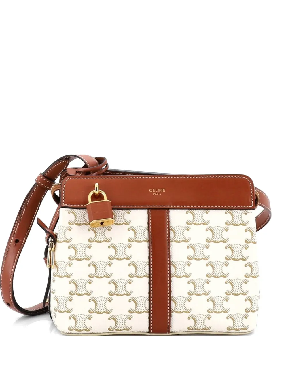 Celine Pre-Owned Teen Cabas De France Bag Triomphe Coated Canvas Small crossbody bag - Marrone