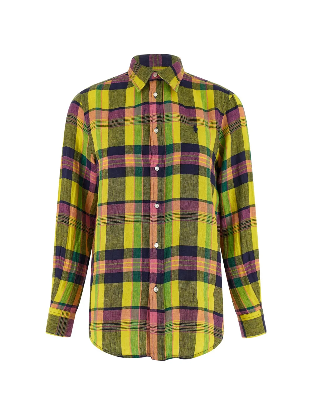 Polo Ralph Lauren check embroidered linen shirt - Giallo