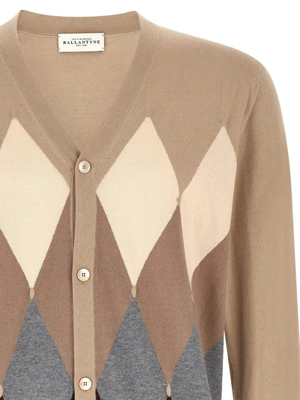 Ballantyne V-neck Cardigan - Neutrals 