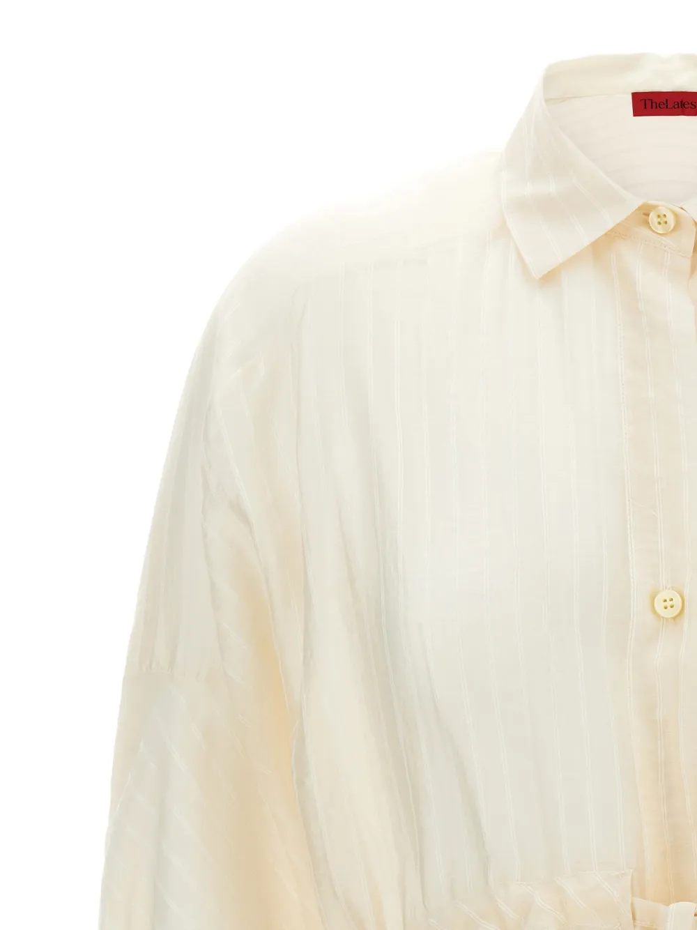  Thelatest Striped Button Shirt - Neutrals 