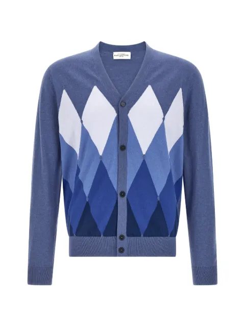 Ballantyne V-neck argyle cardigan