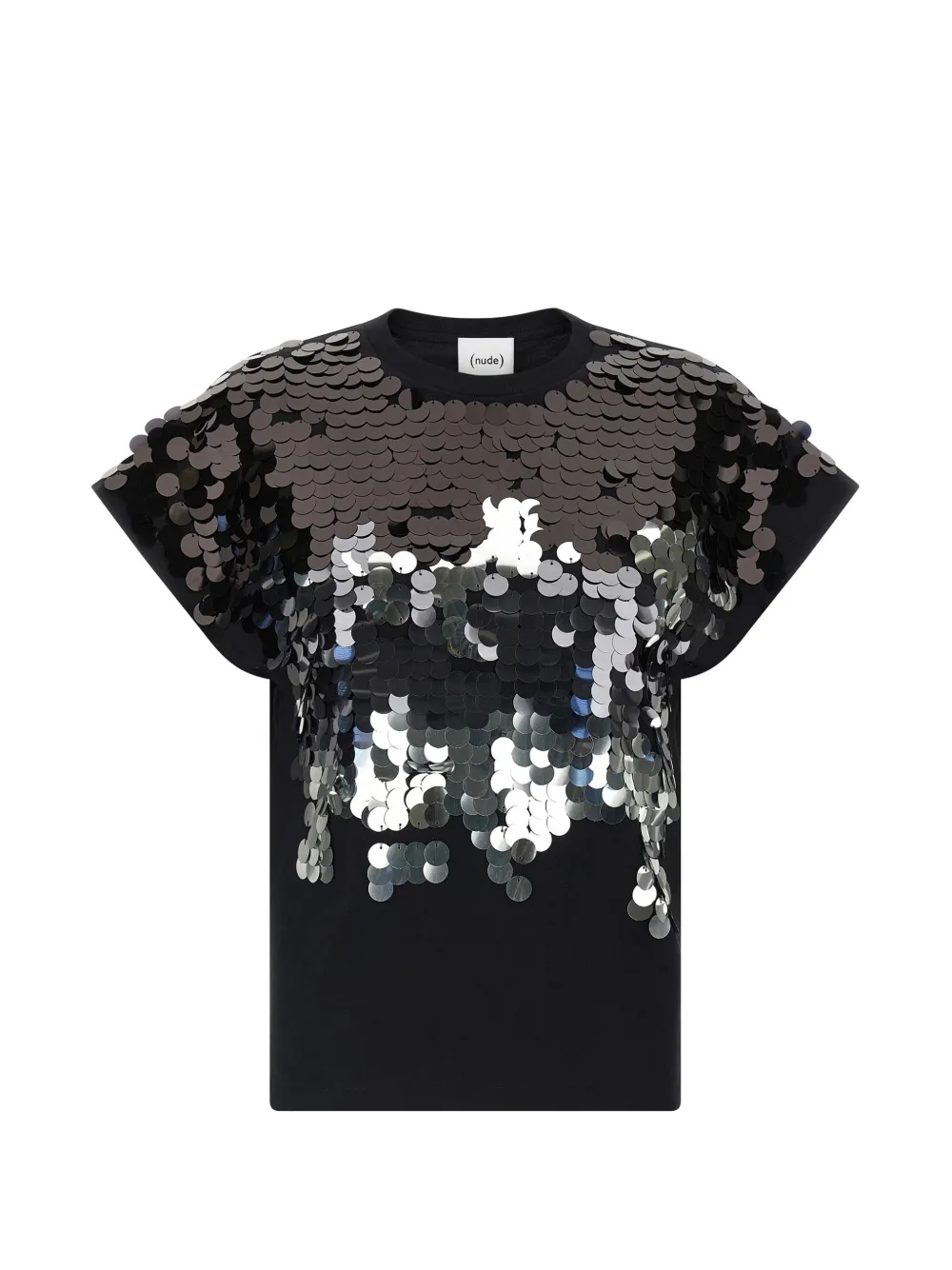 Nude sequin T-shirt - Nero