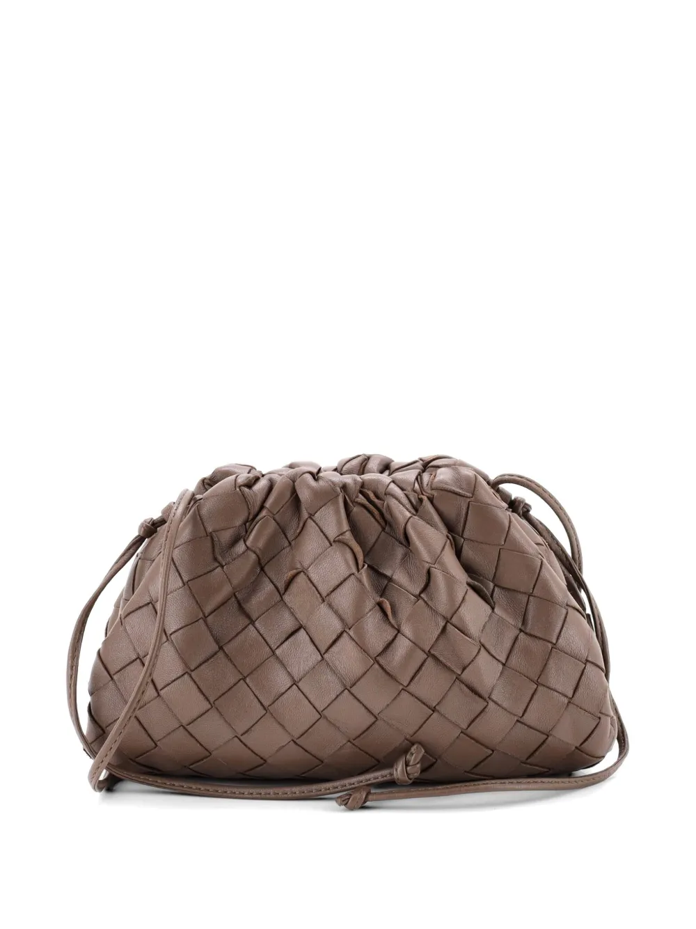 Bottega Veneta Pre-Owned Borsa a tracolla The Pouch mini in nappa con design Intrecciato - Marrone