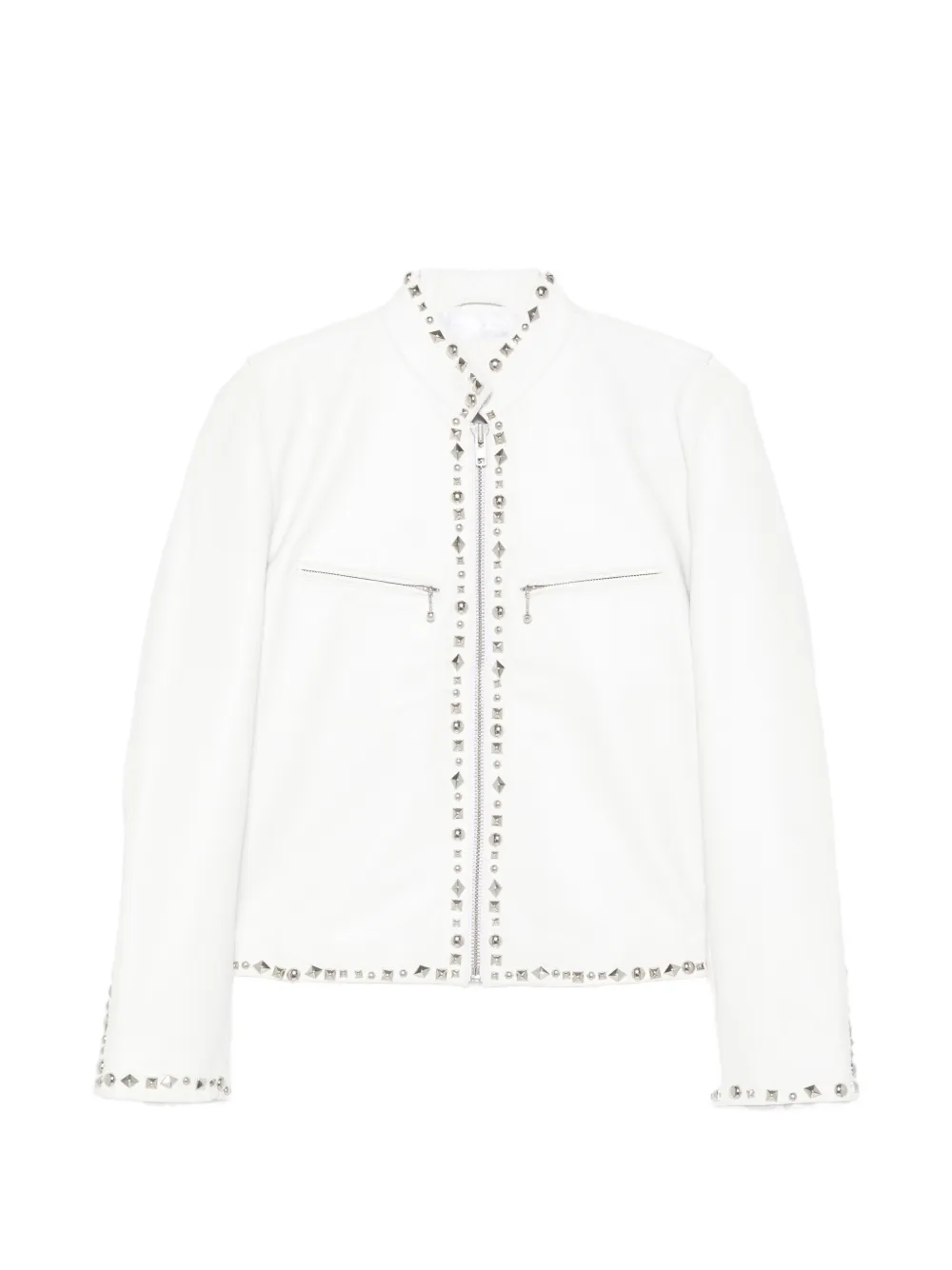 R13 Cafe racer studded jacket - Weiß
